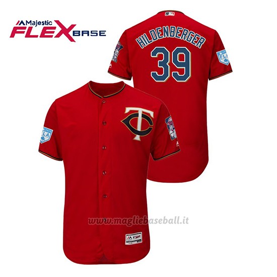 Maglia Baseball Uomo Minnesota Twins Trevor Hildenberger 2019 Entrenamiento De Primavera Flex Base Rosso